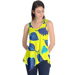 Leaves Pattern Picture Detail Sleeveless Tunic by Simbadda