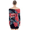 Bed of Bright Red Roses By FlipStylez Designs Long Sleeve Off Shoulder Dress View2