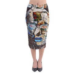 Robot Cyborg Cyberpunk Automation Midi Pencil Skirt by Simbadda