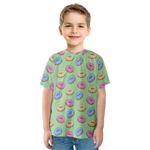 Donuts Pattern Kids  Sport Mesh Tee by Valentinaart