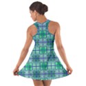 Mod Blue Green Square Pattern Cotton Racerback Dress View2