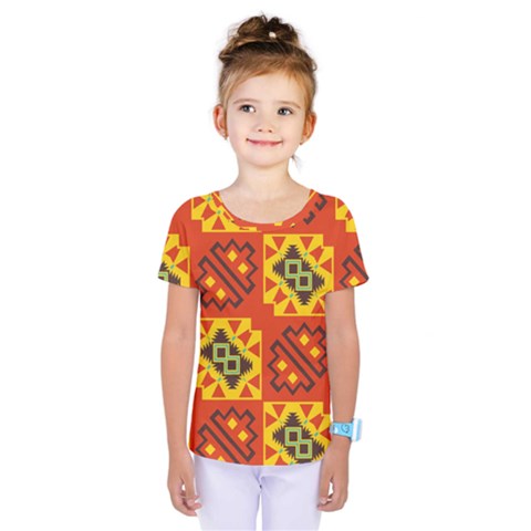 Squares And Other Shapes Pattern                                                        Kids  One Piece Tee by LalyLauraFLM