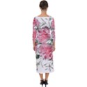 Carnations Flowers Nature Garden Quarter Sleeve Midi Bodycon Dress View2