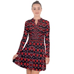 Red Lips And Roses Just For Love Long Sleeve Panel Dress by pepitasart