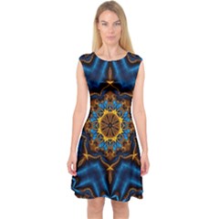 Pattern Abstract Background Art Capsleeve Midi Dress by Celenk