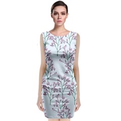 Flower Pattern Pattern Design Sleeveless Velvet Midi Dress by Celenk