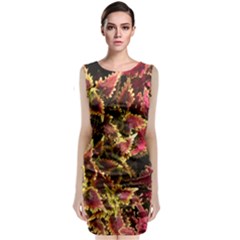 Plant Leaves Foliage Pattern Classic Sleeveless Midi Dress by Celenk