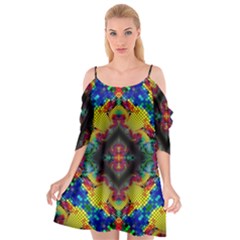 Kaleidoscope Art Pattern Ornament Cutout Spaghetti Strap Chiffon Dress by Celenk