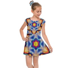 Pattern Abstract Background Art Kids Cap Sleeve Dress by Celenk