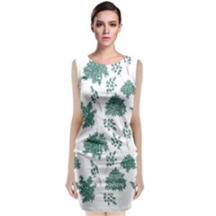 Flower Pattern Pattern Design Sleeveless Velvet Midi Dress by Celenk