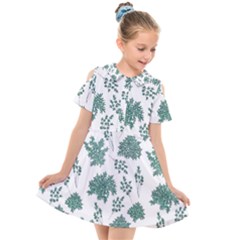 Flower Pattern Pattern Design Kids  Short Sleeve Shirt Dress by Celenk