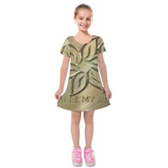 You Are My Star Kids  Short Sleeve Velvet Dress by NSGLOBALDESIGNS2