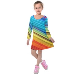 Rainbow Kids  Long Sleeve Velvet Dress by NSGLOBALDESIGNS2