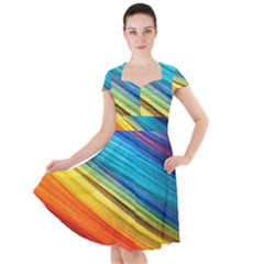 Rainbow Cap Sleeve Midi Dress by NSGLOBALDESIGNS2