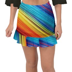 Rainbow Fishtail Mini Chiffon Skirt by NSGLOBALDESIGNS2