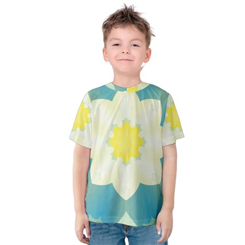 Pattern Flower Abstract Pastel Kids  Cotton Tee by Simbadda