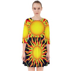 Mandala Sun Graphic Design Smock Dress by Simbadda