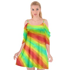 Graphic Kaleidoscope Geometric Cutout Spaghetti Strap Chiffon Dress by Simbadda