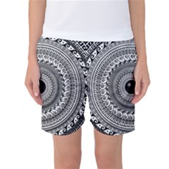 Graphic Design Round Geometric Women s Basketball Shorts by Simbadda