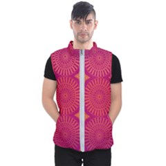 Flower Wheel Chakra Mandala Modern Men s Puffer Vest by Simbadda