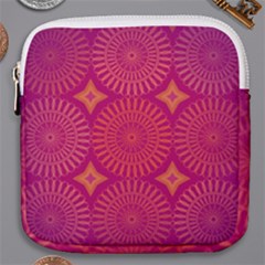 Flower Wheel Chakra Mandala Modern Mini Square Pouch by Simbadda