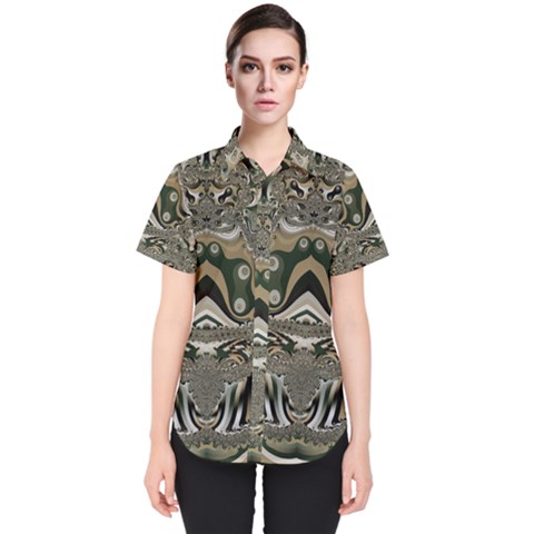 Fractal Art Artwork Design Women s Short Sleeve Shirt by Simbadda