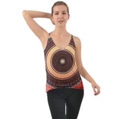 Ornamental Shape Concentric Round Chiffon Cami by Simbadda