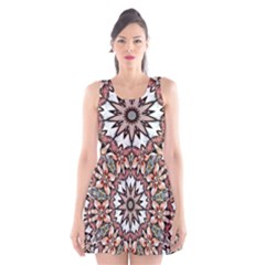 Abstract Art Texture Mandala Scoop Neck Skater Dress by Simbadda