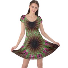 Julian Star Star Fun Green Violet Cap Sleeve Dress by Simbadda