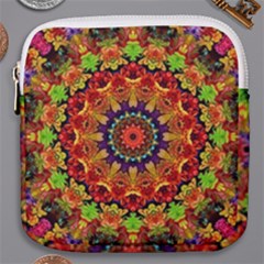 Fractal Mandala Flowers Mini Square Pouch by Simbadda