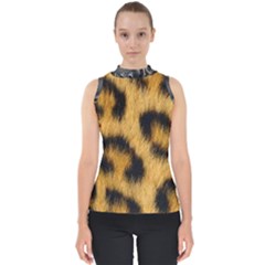 Animal Print 3 Mock Neck Shell Top by NSGLOBALDESIGNS2