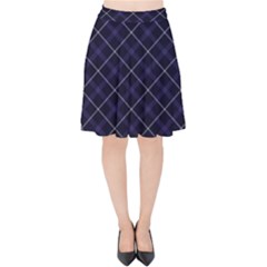 Blue Plaid  Velvet High Waist Skirt by dressshop