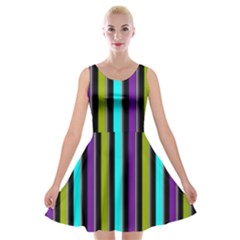 Retro Stripe 1 Version 3 Velvet Skater Dress by dressshop