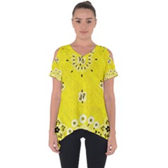 Grunge Yellow Bandana Cut Out Side Drop Tee by dressshop