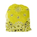 Grunge Yellow Bandana Drawstring Pouch (XXL) View2