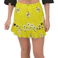 Grunge Yellow Bandana Fishtail Mini Chiffon Skirt by dressshop