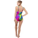 Art Abstract Pattern Color High Neck One Piece Swimsuit View2