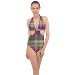 Abstract Desktop Pattern Wallpaper Halter Front Plunge Swimsuit by Nexatart