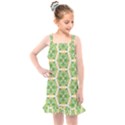 Pattern Abstract Decoration Flower Kids  Overall Dress View1