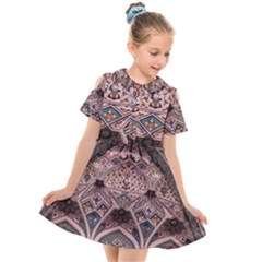 Pattern Decoration Art Architecture Kids  Short Sleeve Shirt Dress by Nexatart