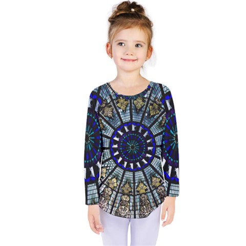 Pattern Art Form Architecture Kids  Long Sleeve Tee by Nexatart