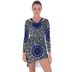 Pattern Art Form Architecture Asymmetric Cut-out Shift Dress by Nexatart