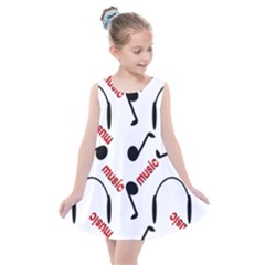 Music Letters Word Headphones Note Kids  Summer Dress by Nexatart