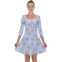 Tooth Of Lion Dandelion Quarter Sleeve Skater Dress View1