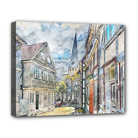 Altstadt Hattingen Ruhr Trail Deluxe Canvas 20  X 16  (stretched) by Nexatart