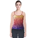 Rainbow Glitter Graphic Velvet Spaghetti Strap Top View1