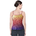 Rainbow Glitter Graphic Velvet Spaghetti Strap Top View2