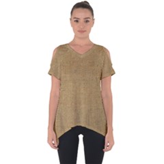 Burlap Coffee Sack Grunge Knit Look Cut Out Side Drop Tee by dressshop