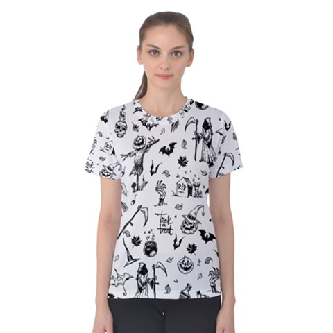 Halloween Pattern Women s Cotton Tee by Valentinaart