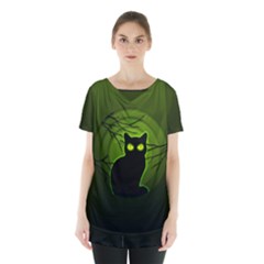 Halloween Cat Skirt Hem Sports Top by JadehawksAnD